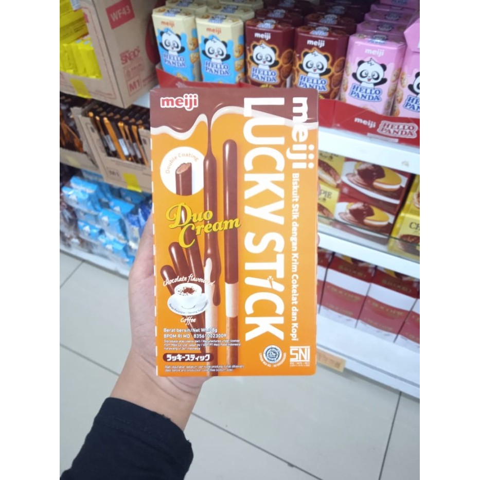 

Meiji Lucky Stick Duo Cream Choco Coffe 38gram