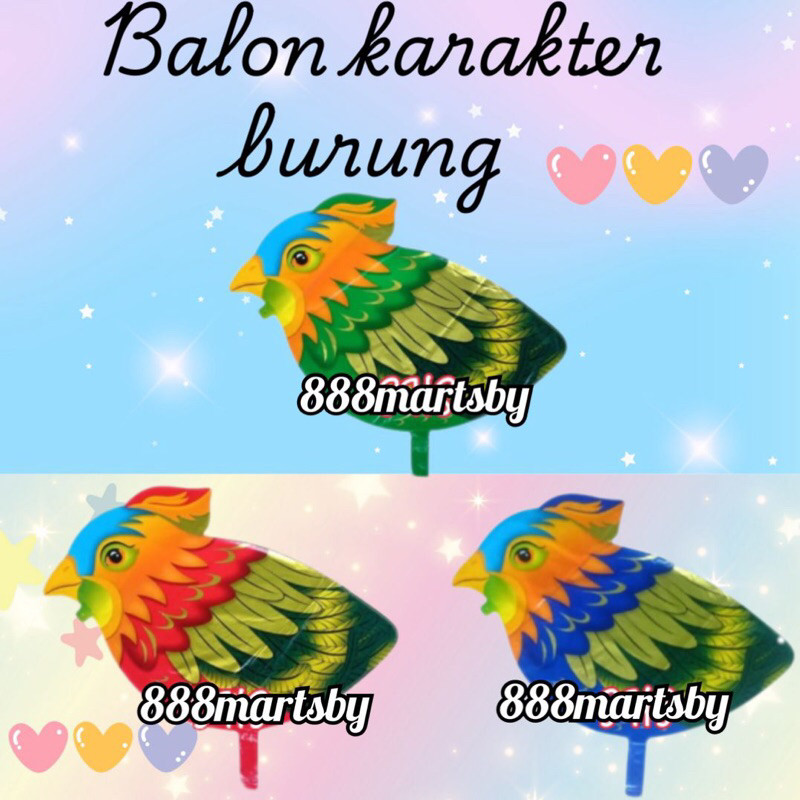 balon karakter burung / balon gas burung [GROSIR 10PCS]