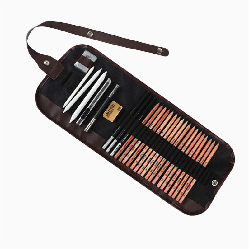 

28Pcs Charcoal Earser Knife Drawing Pencil Sketch Painting Canvas Pencil Bag Set Gift for Kid