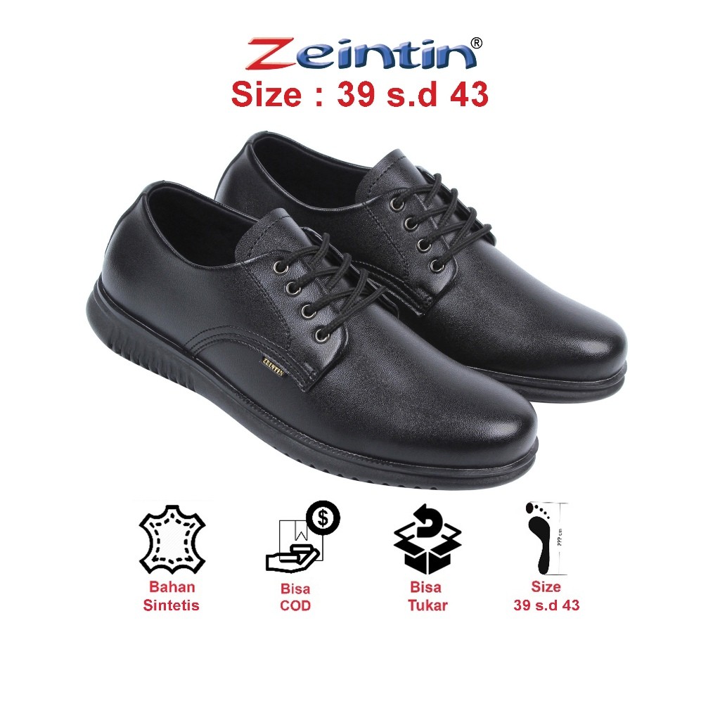 promo Zeintin - Sepatu Pantofel Pria Zeintin Hitam Sepatu Formal Kerja Kantor BJ