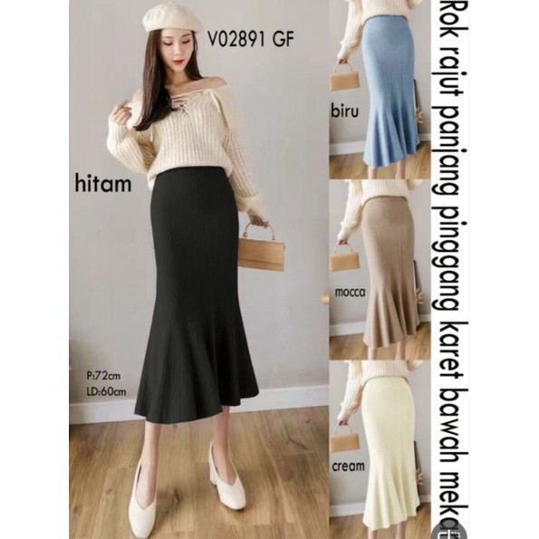 NANTARSHOP rok rajut duyung panjang  import terbaru