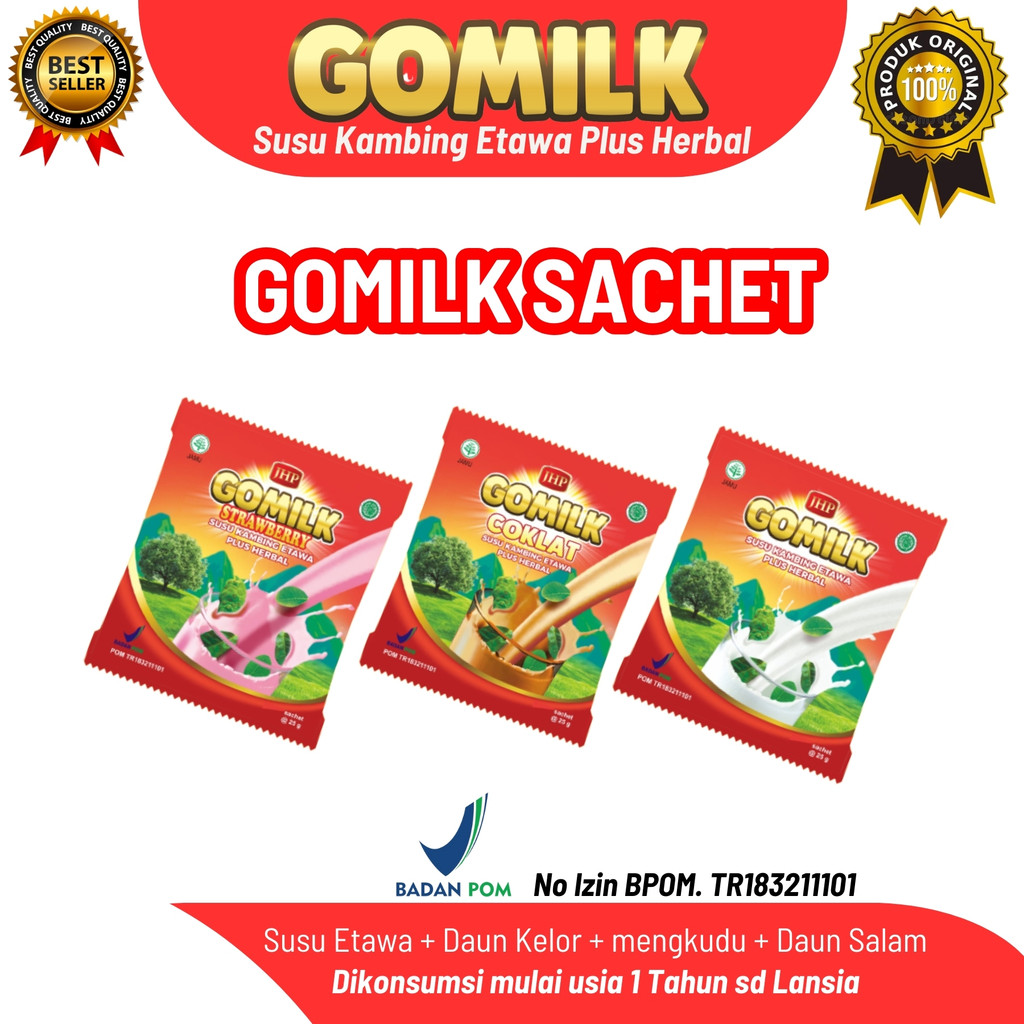 

Gomilk Sachet Susu kambing Etawa Plus Herbal