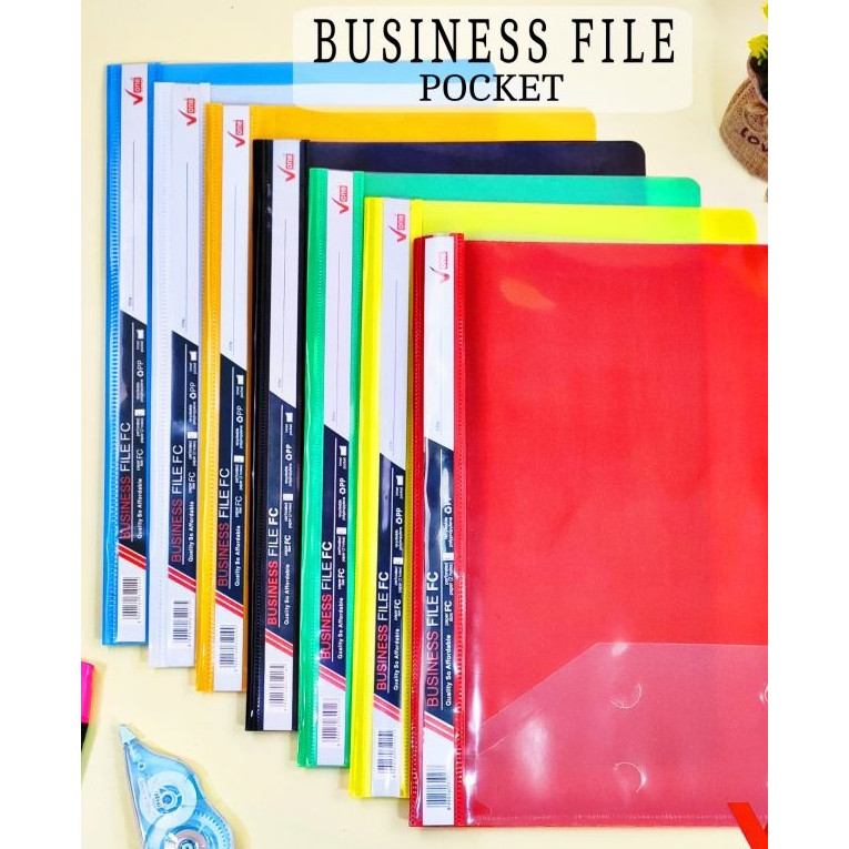 

12 Pcs Map Bisnis File F4 Merek V ONE Folio Poket / Business File Pocket Merk V-One