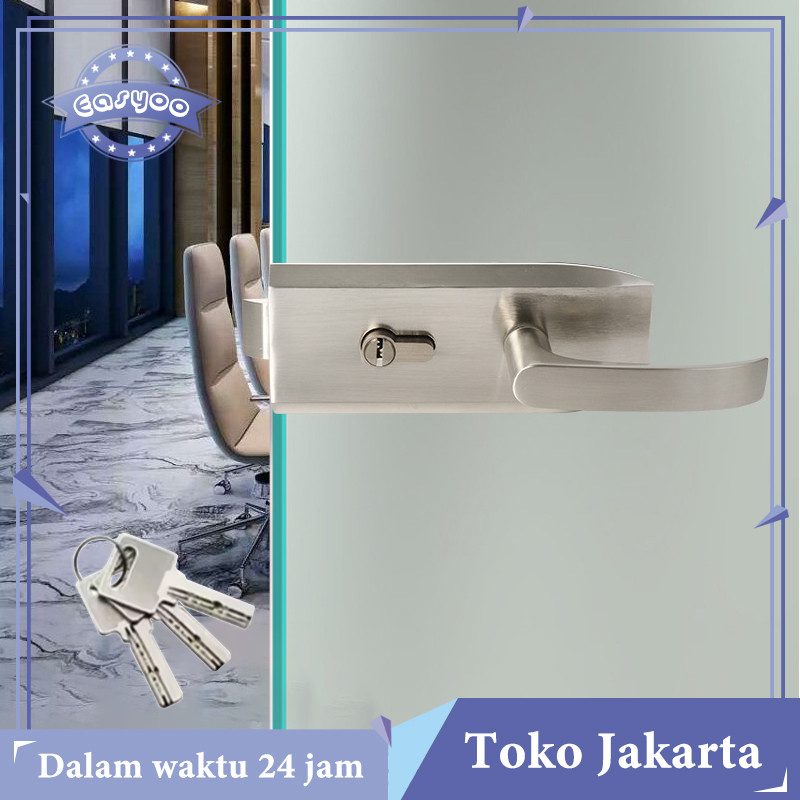 1pcs Kantor Kunci Pintu Kaca Tempered Kunci Pintu Kaca