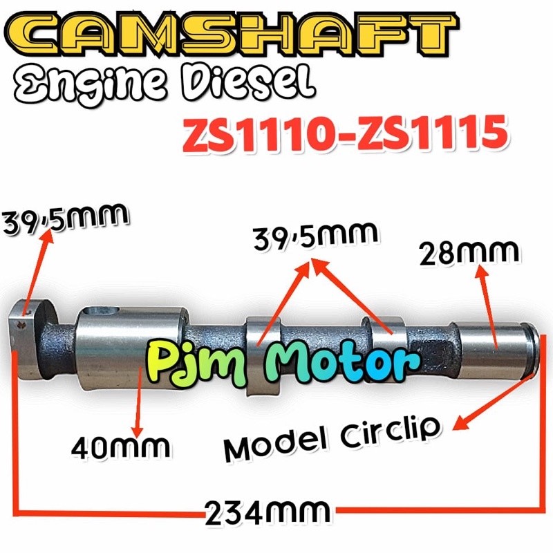 

Zs1115 Camshaft As noken as klep mesin diesel pengerak S1115 S1110 Model paret kep 22pk 24pk amplas
