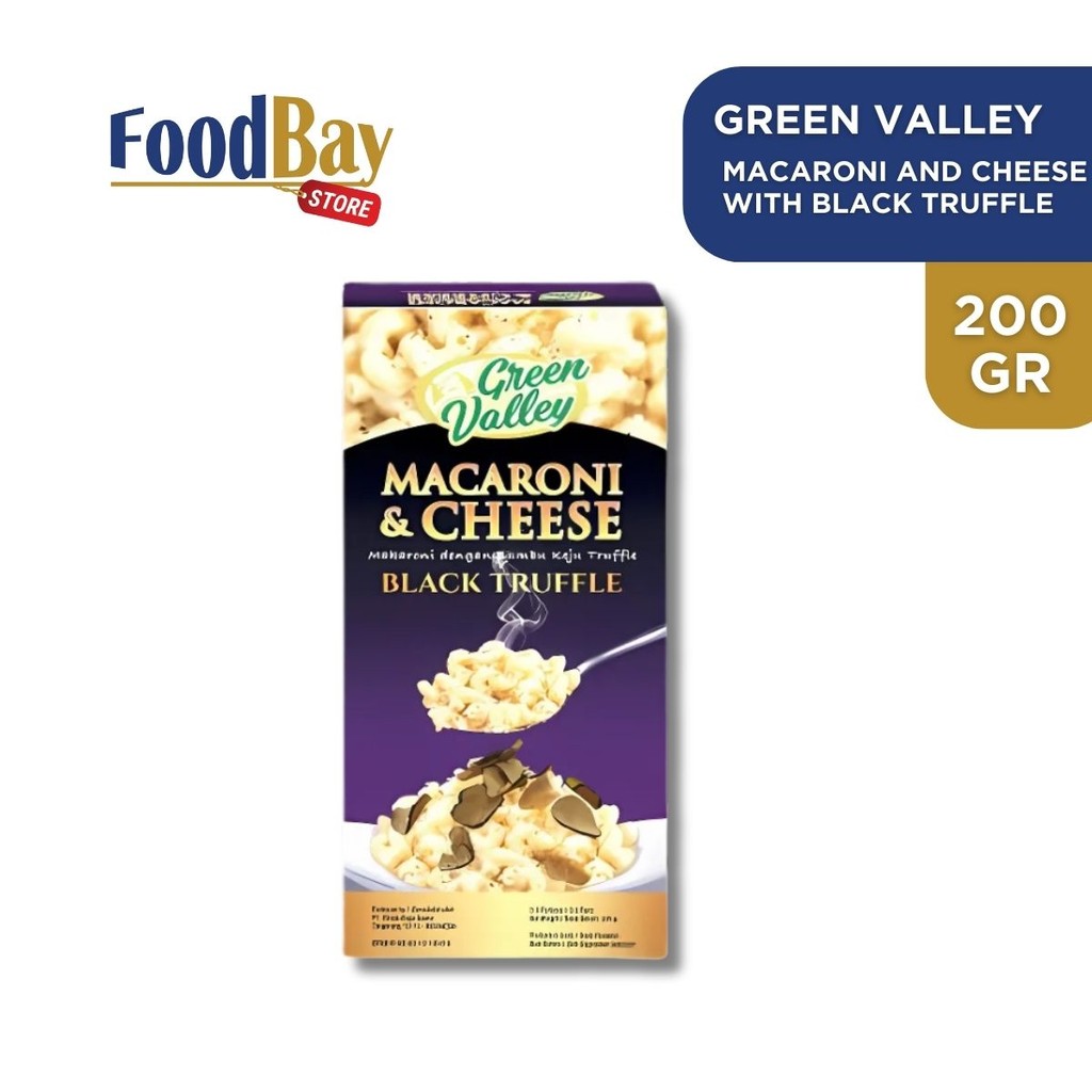 

GREEN VALLEY Macaroni and Cheese with Black Truffle Mac n Cheese dengan rasa black truffle 200 Gr