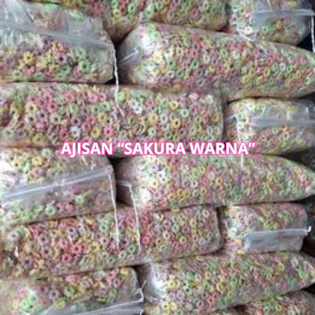 

TERMURAH ! ajisan snack jadul 80an sakura warna 1kg TERLARIS