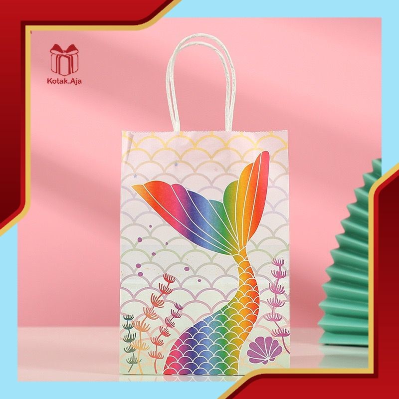 

PAPER BAG GODDIE BAG TAS KADO HADIAH PESTA ULANG TAHUN MOTIF MERMAID PUTRI DUYUNG I AK01E1-AK03E1