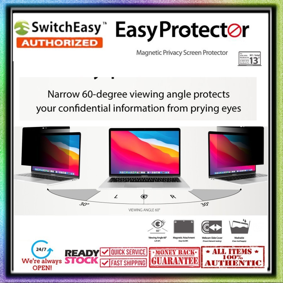 Switcheasy EasyProtector 2020~2018 MacBook Air 13 M1 MacBook Pro 13 M1 Screen Protector