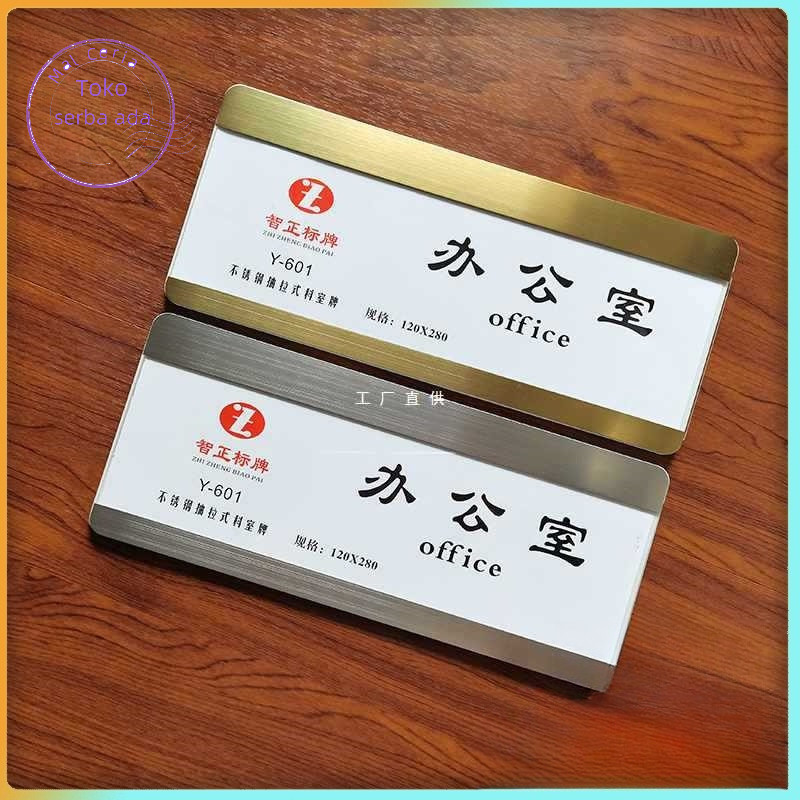

Papan Nama Ruangan Sliding Akrilik + Stainless / Name Sign Holder Aluminium