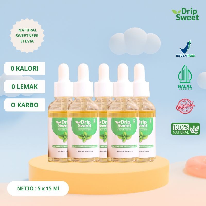 

DripSweet Gula Stevia Pemanis Alami Cair 15ml - 5pcs