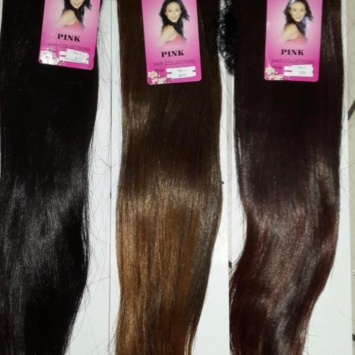 Hairclip 3 layer pink wig collections - Hitam