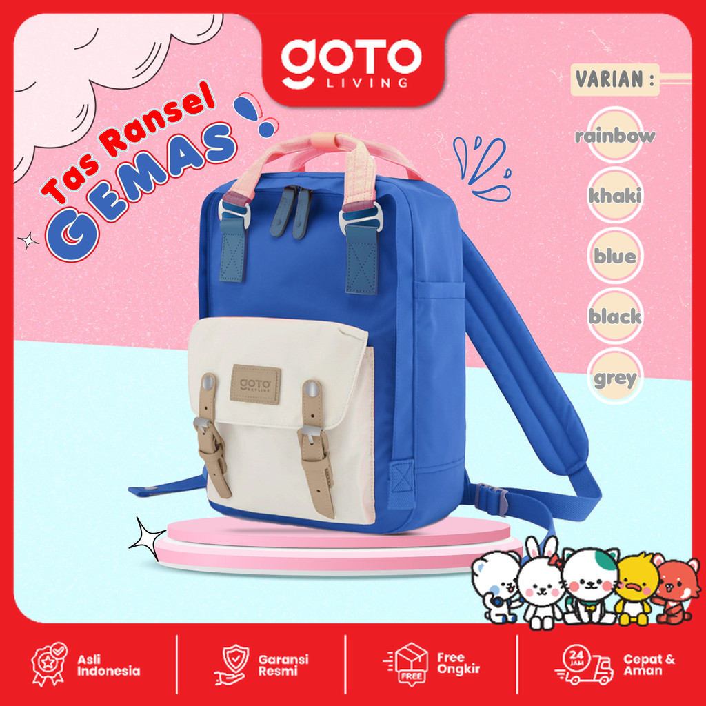 Goto Skyline Backpack Tas Sekolah Kuliah Kerja Ransel Mini Pria Wanita