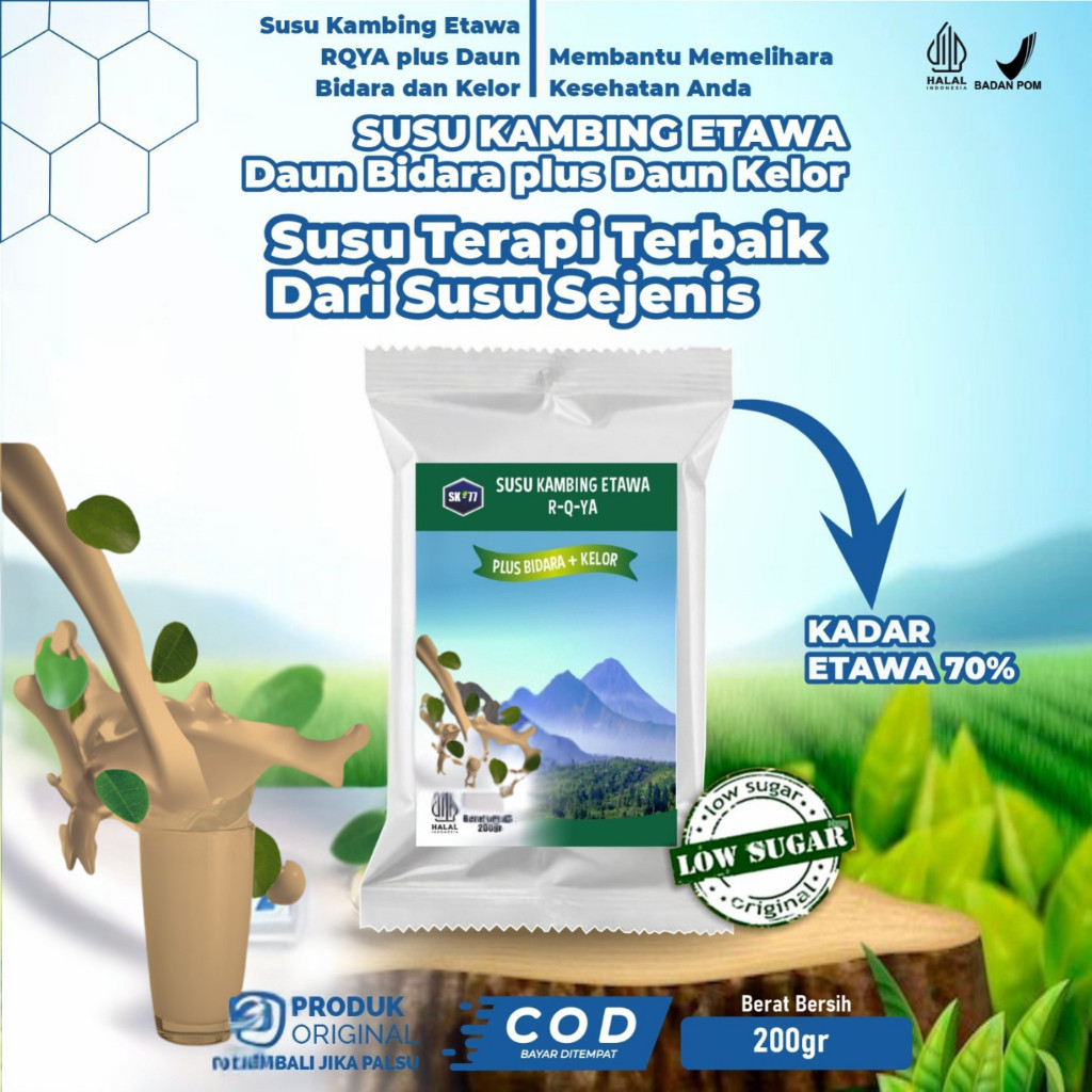 

SUSU KAMBING ETAWA R-Q-YA PLUS BIDARA KELOR COKLAT 200GR