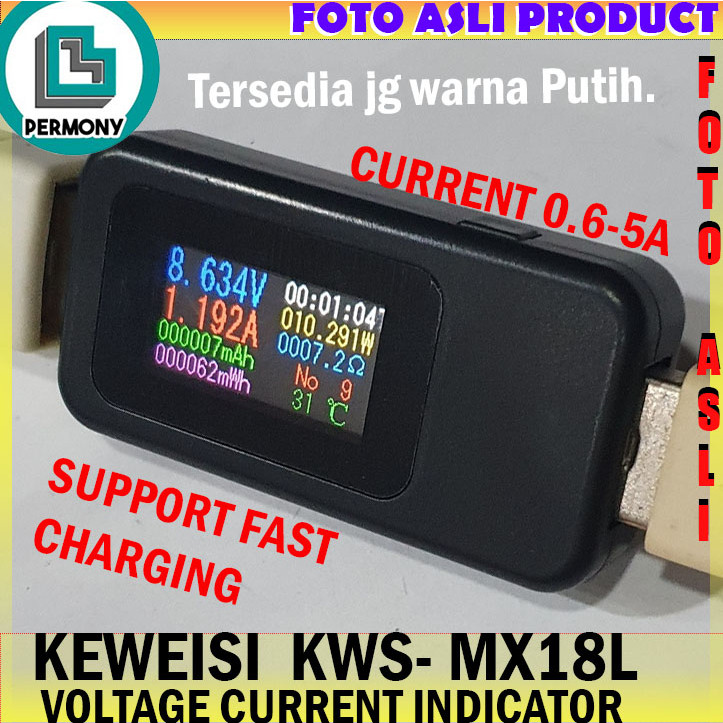 Keweisi Color usb tester charger volt amper monitor support fast charging