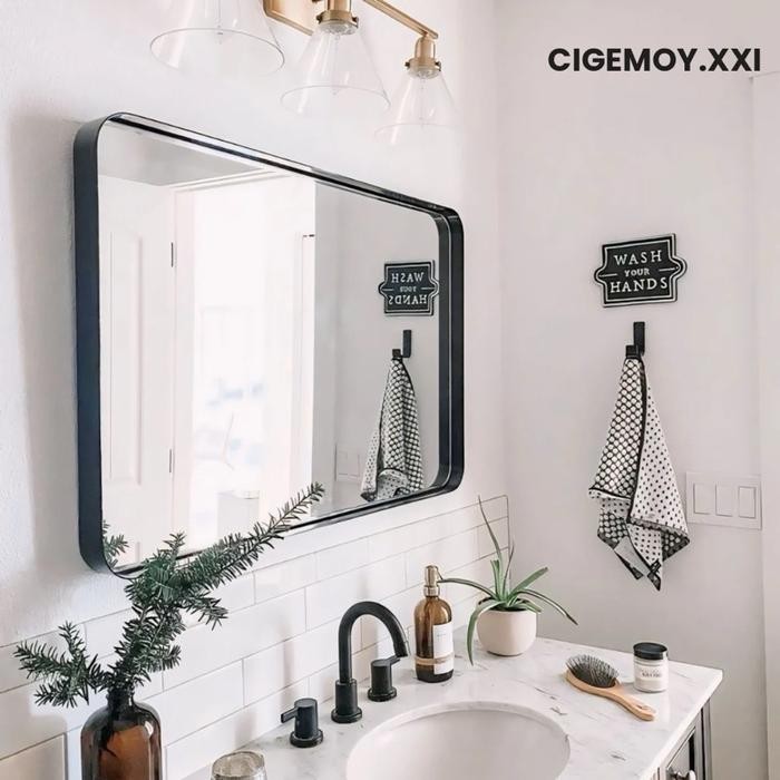 Terlaris Cermin Dinding Gantung Aesthetic Frame Persegi Kotak [Garansi 100%] Free Packing/ Cermin Ko