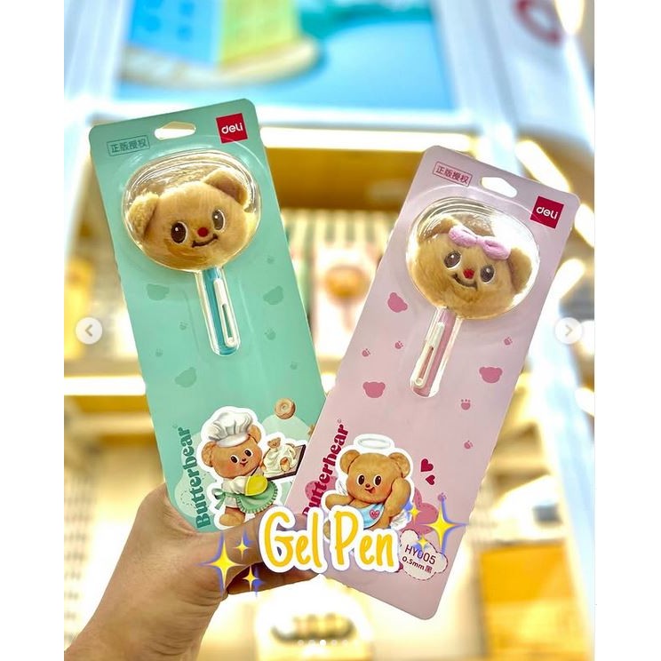 

Pulpen Gel Deli x Butterbear 0.5mm Hitam - HY005