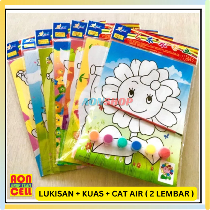

[AS] LUKISAN PLUS KUAS PLUS CAT AIR 2 LEMBAR KERAJINAN TANGAN ANAK MELUKIS