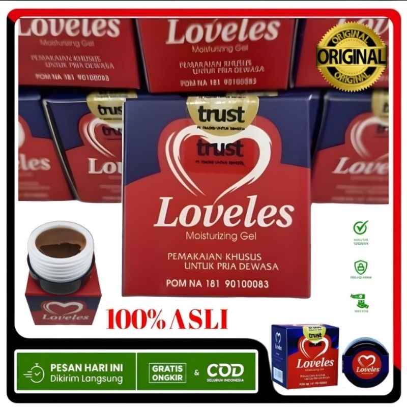 CREAM PERKASA PRIA SUPER (LOVELES) LOVELESS MOISTURAZING GEL ASLI HERBAL ALAMI PRIA OLES ISI 15 ML