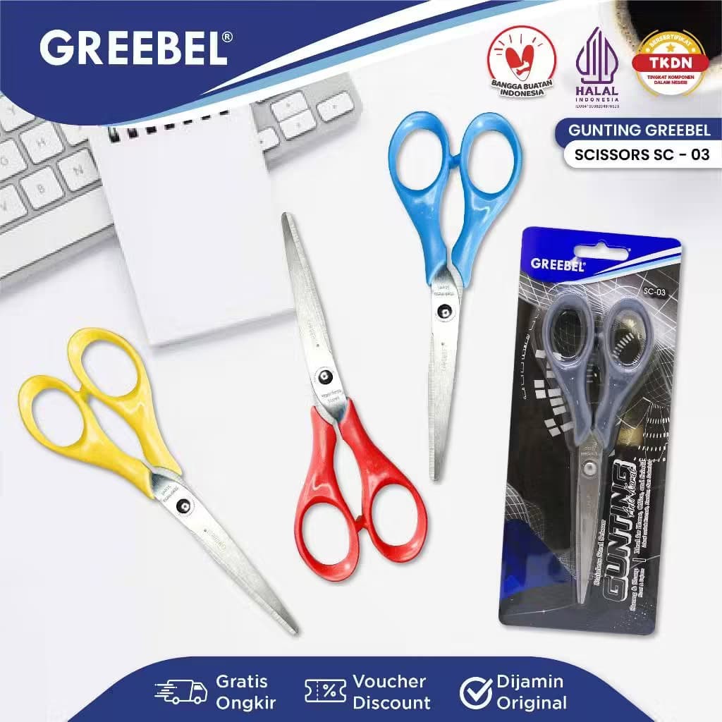 

GREEBEL Gunting Scissor Stainless / Gunting Dapur Anti Karat Nyaman Digunakan / Gunting Murah Bagus