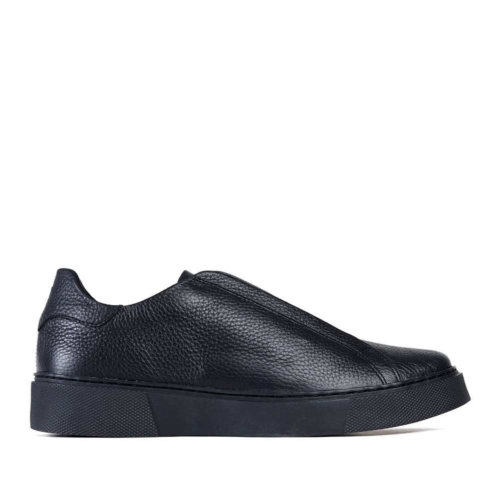 PROMOPrabu - Chandara All Black Sepatu Slip On Sneakers Kulit Pria HitamREADY