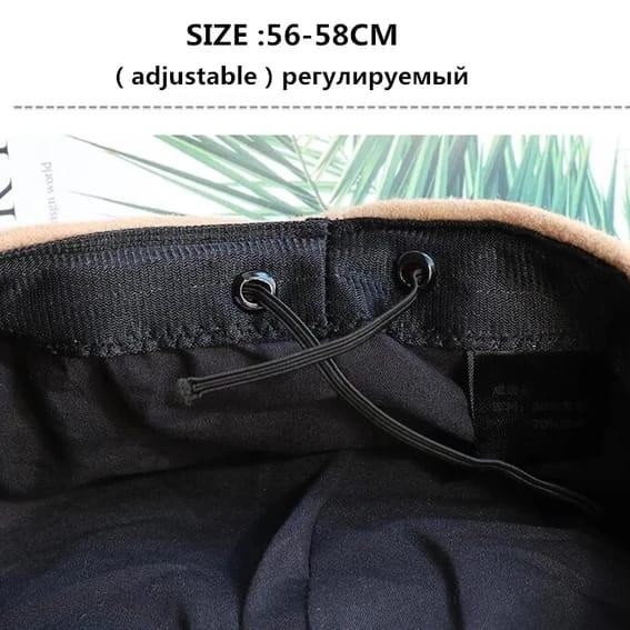 Topi Baret Topi Gurita Topi Pelukis Versi Korea Pria Wanita Premium - Hitam