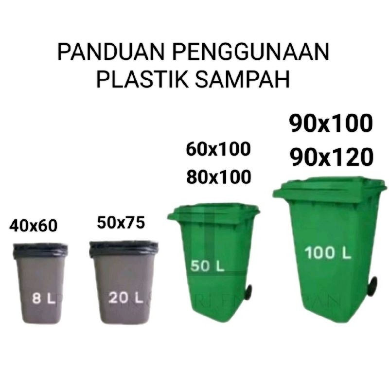 KANTONG PLASTIK SAMPAH / KANTONG SAMPAH PLASTIK / TRASH BAG / PLASTIK SAMPAH HITAM UK 40X60 50X75 60