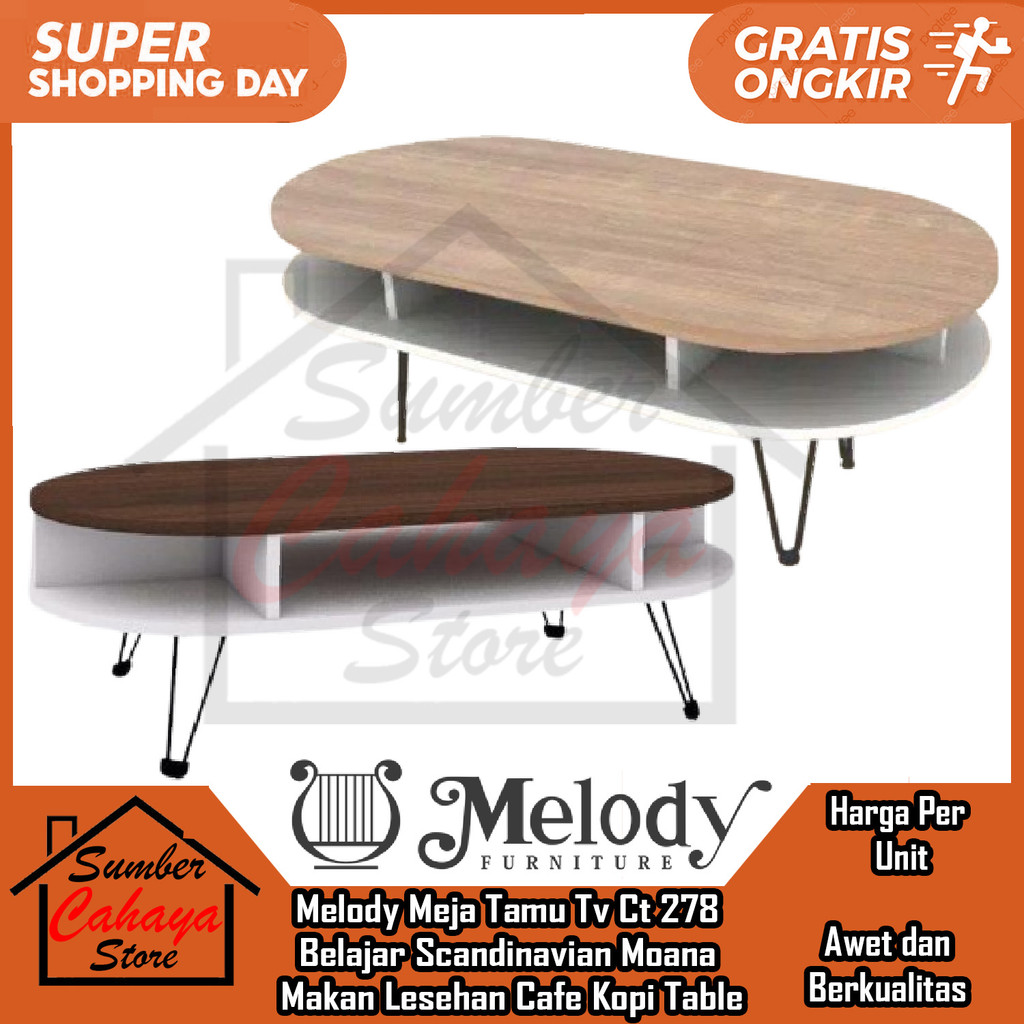 Melody Meja Tamu Tv Ct 278 Belajar Scandinavian Moana Oval Opal Ofal Coffe Retro Makan Lesehan Cafe 