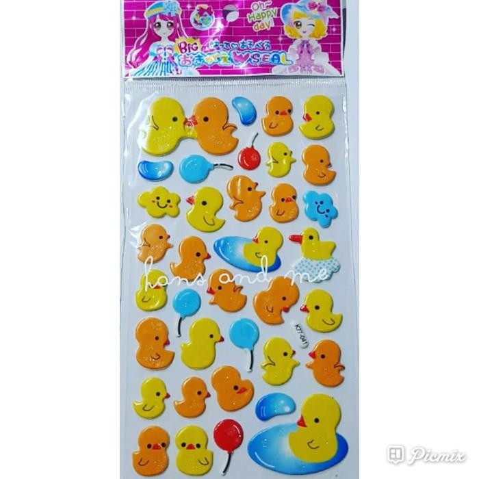 Sticker Timbul Stiker Anak Binatang Hewan Bebek Itik