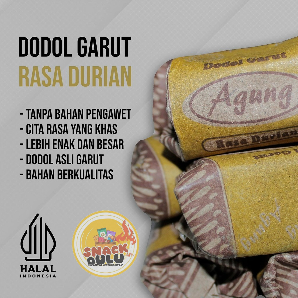 

Dodol Garut Varian Rasa Durian Dodol Agung makanan khas Garut 1kg - 500gr - 250gr