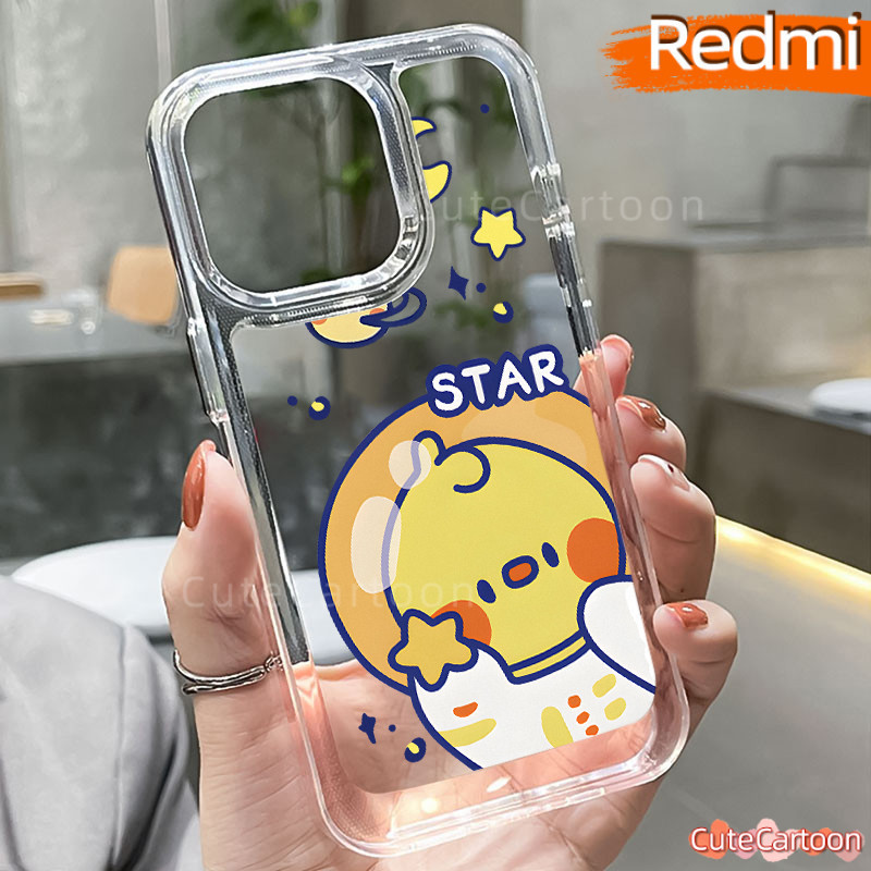 Cute Space-Chicken PC Case Redmi Note-13 Pro Redmi 12 13C 9C 12C 10C A3 10A 13 11 9 10 Glossy Cowok 