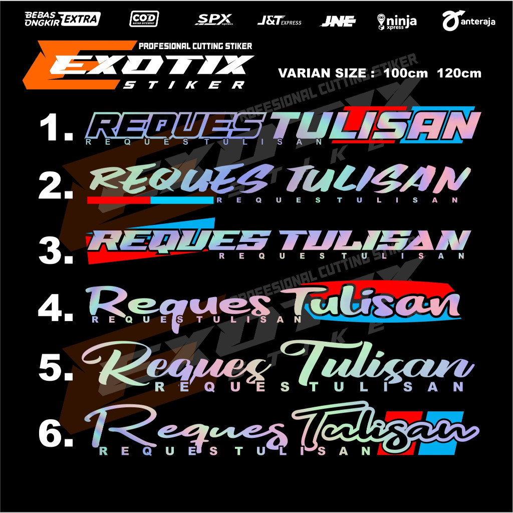 Stiker kaca custom nama stiker variasi kaca depan mobil truk pickup stiker hologram