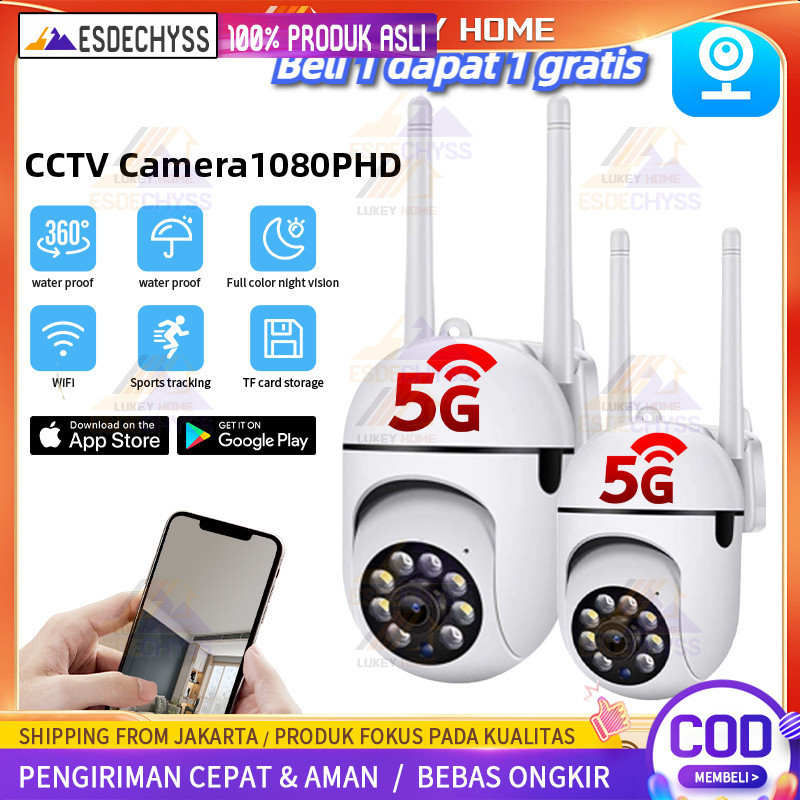 【Beli 1 dapat 1 gratis】CCTV kamera v380 pro  jarak jauh cctv mini sambung ke hp cctv satu paket leng