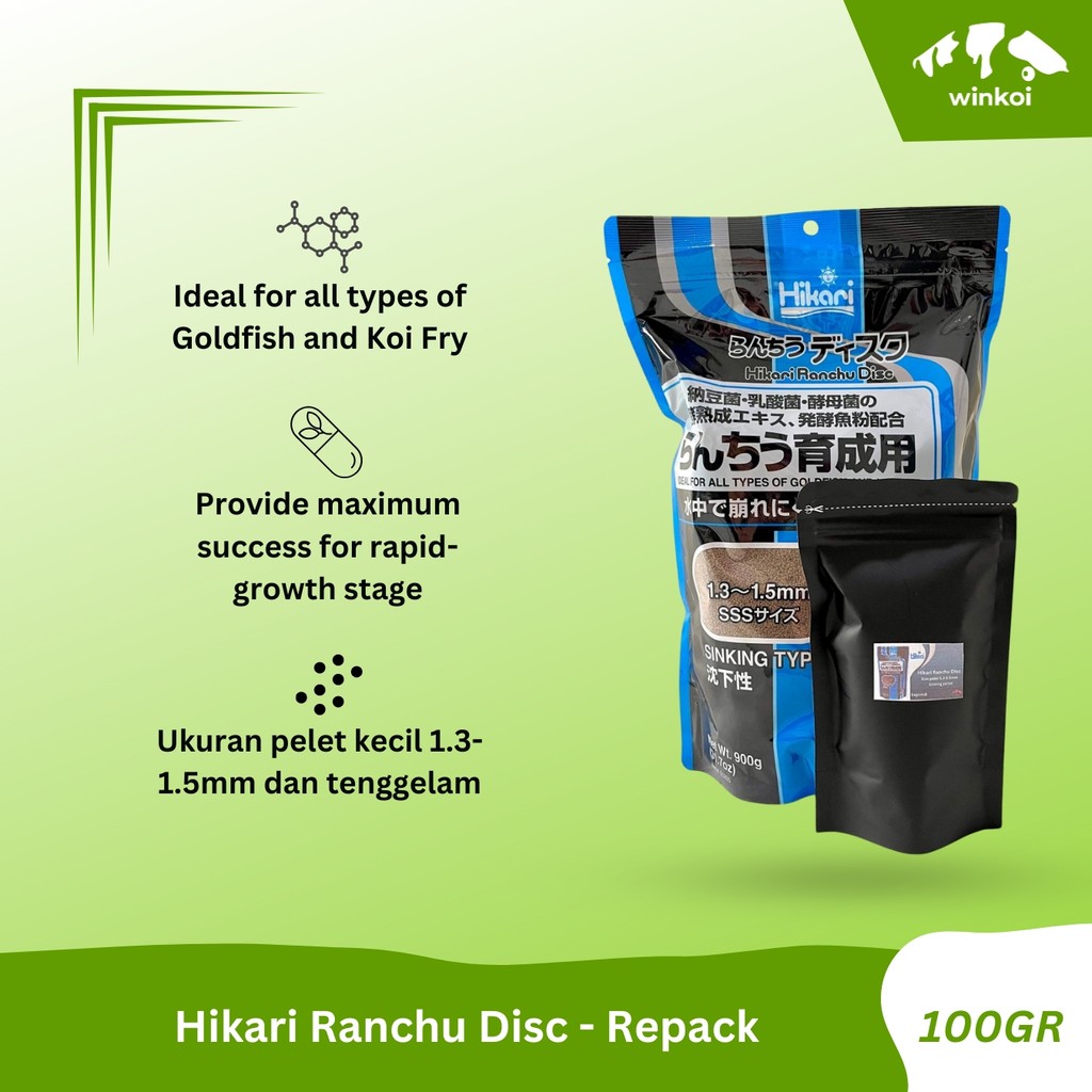 Hikari Ranchu Disc 100Gr | Pelet untuk anakan ikan / burayak Koi Koki
