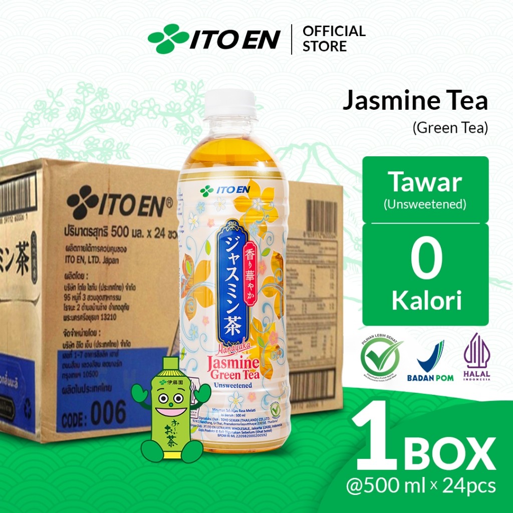 

ITO EN Jasmine Green Tea No Sugar 500ml isi 24 pcs - 1 Box / 1 Ctn / 1 Dus - Khusus Instant