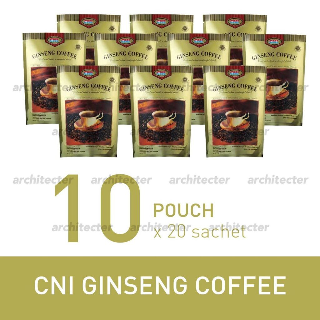 

[PAKET 10] KOPI GINSENG CNI GINSENG COFFEE ISI 20 SACHET ASLI ORIGINAL - 10 POUCH