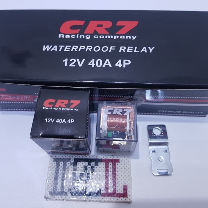 RELAY 4 KAKI 12 VOLT 40 AMPERE ALARM ATAU KLAKSON LAMPU WATERPROOF CR7