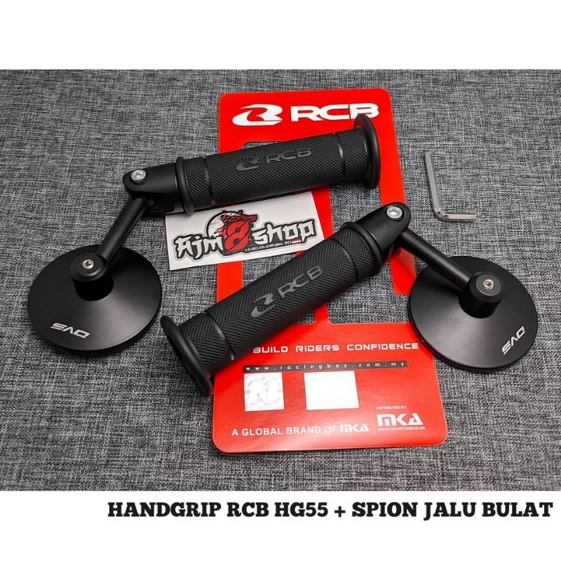 Handgrip RCB Original HG 55 + Spion Jalu Bulat Handgrip RCB Spion Jalu Cembung Universal Motor Spion