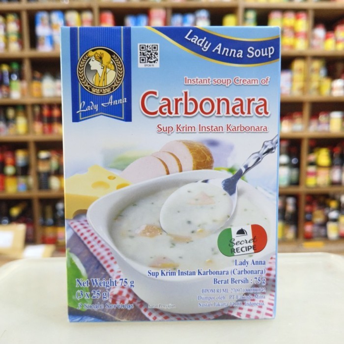 

Lady Anna Soup Instant Soup Cream 75gr Cabonara Alaskan King crab Bologna - Carbonara