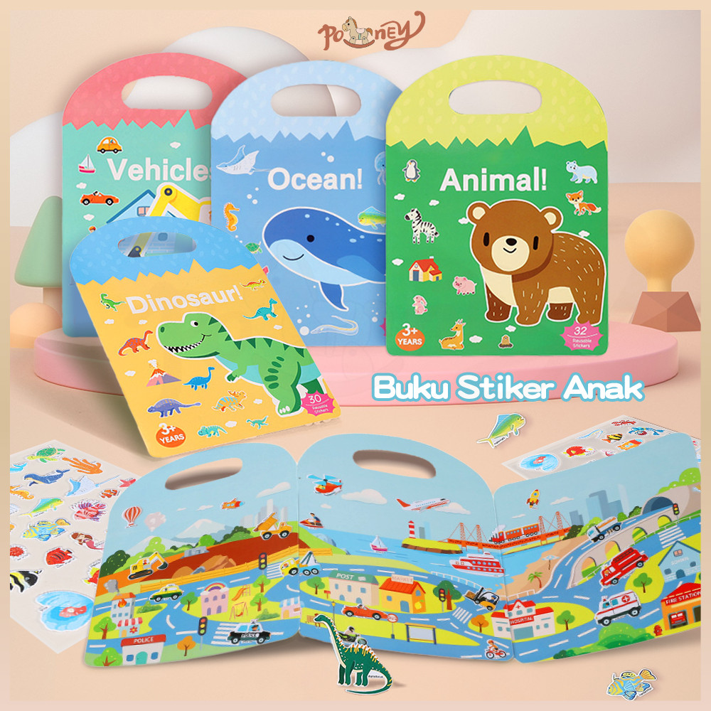 

Poney Reusable Sticker Buku Stiker Anak Sticker Activity Book Mainan Edukasi Anak