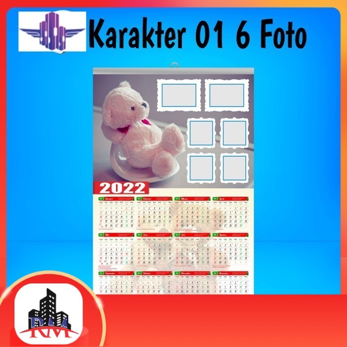 

Cetak Kalender Dinding Karakter Custom Foto Free Desain - K-01