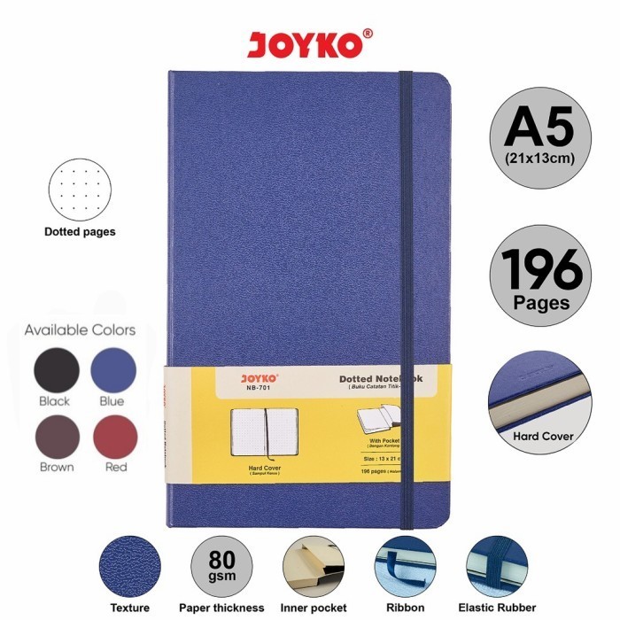 

Notebook JOYKO NB-701 Dotted Buku Catatan Diary Agenda Hard Cover