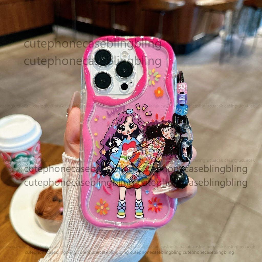 [case+gelang]Case casetify Gadis berambut keriting Oppo A18 A31 RENO4、5、6、7、8T A58 A77 A57 A16K A15 