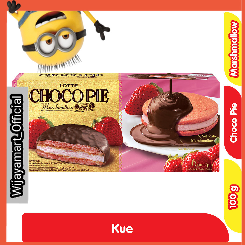 

Lotte Choco Pie Keik Stroberi Isi Marshmallow 6 x 28 g