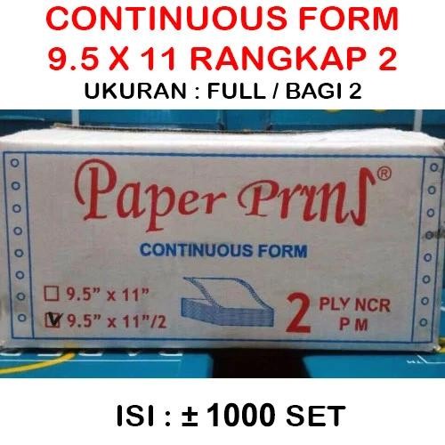 

KERTAS CONTINUOUS FORM PAPER PRINT 9.5 x 11 2 Ply ISI FULL