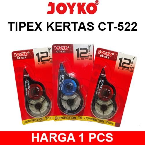 

CORRECTION TAPE JOYKO CT 522 TIP EX KERTAS TIPEX 12 METER MURAH ROLL Alat Stationery Penghapus