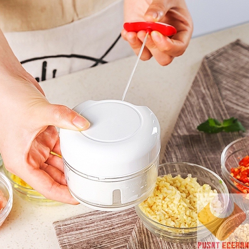 blender tangan mini pencacah bawang cabe sayur blender tarik penghancur bawang cabe daging