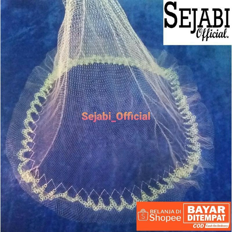 KO92 (Sejabi) TERMURAH... Jala Lempar Ikan 3/4 inch Tinggi 1 Meter Bahan Senar/Tansi 0.20 Mm