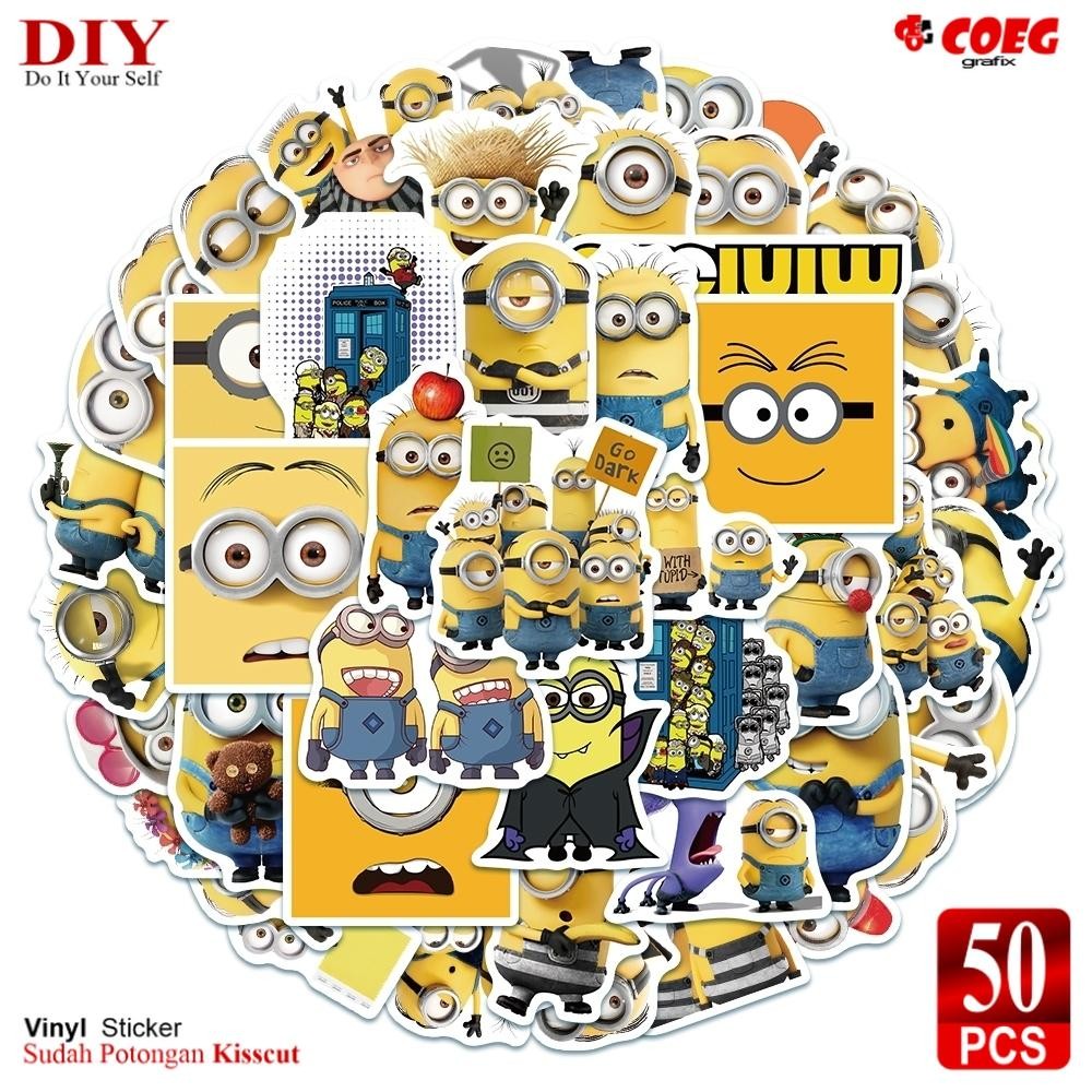 

50PCS Stiker Kartun Minions CG55 - Lucu & Tahan Gores, Decal Vinyl Anti Air untuk Buku, Journal, Koper, Casing HP, Laptop, Helm, Motor