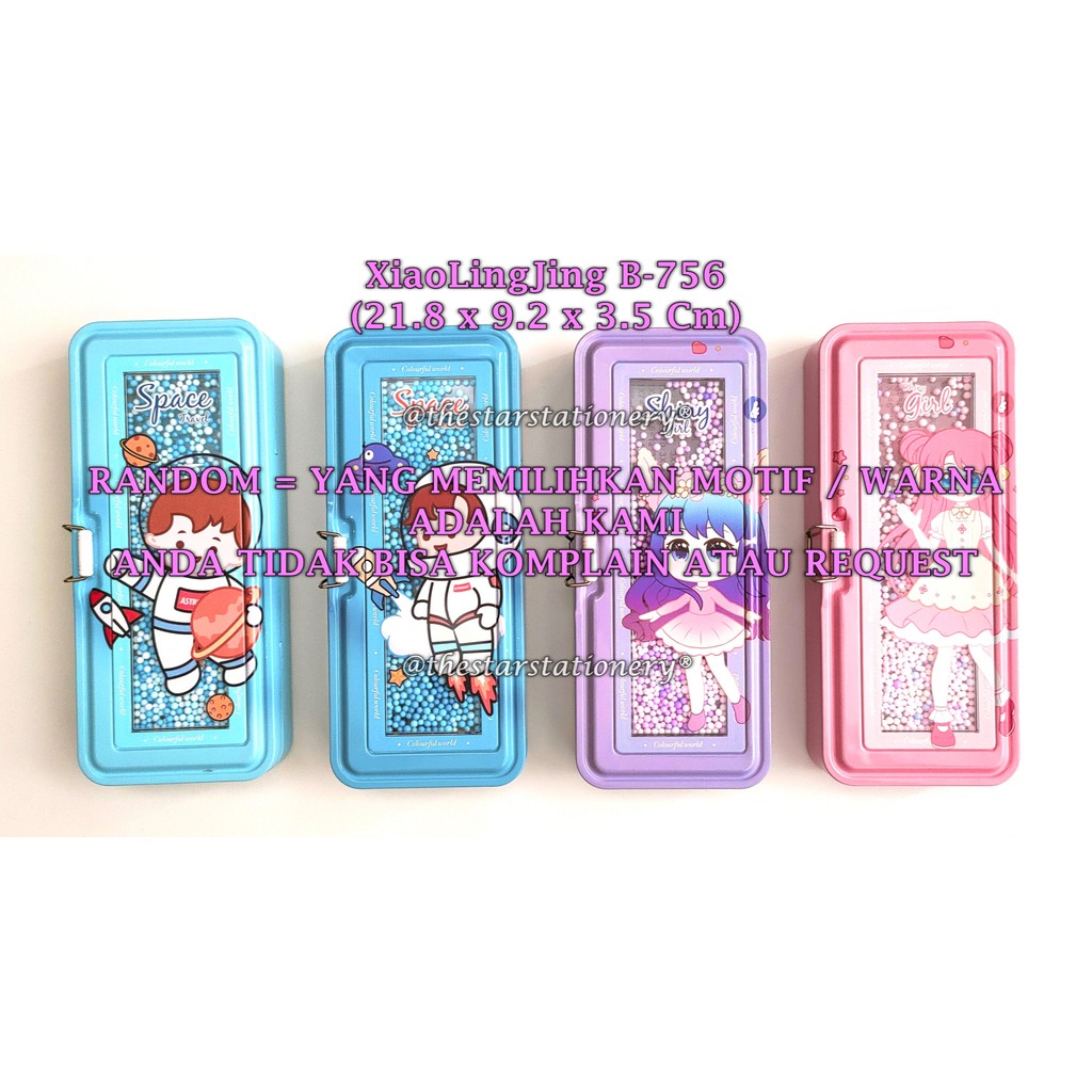 

(1 Biji) GROSIR Kotak Pensil Kaleng Foam Xiaolingjing B-756 / Tempat Pensil Kaleng 21.8*9.2*3.5 Cm